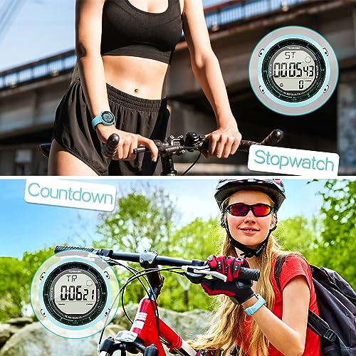 100m Water Resistant Watch for Girls and Women, Multi-Function Watch for Swimming, Diving, and Surfing, with Alarm, Calendar, Stopwatch, Dual Time, an