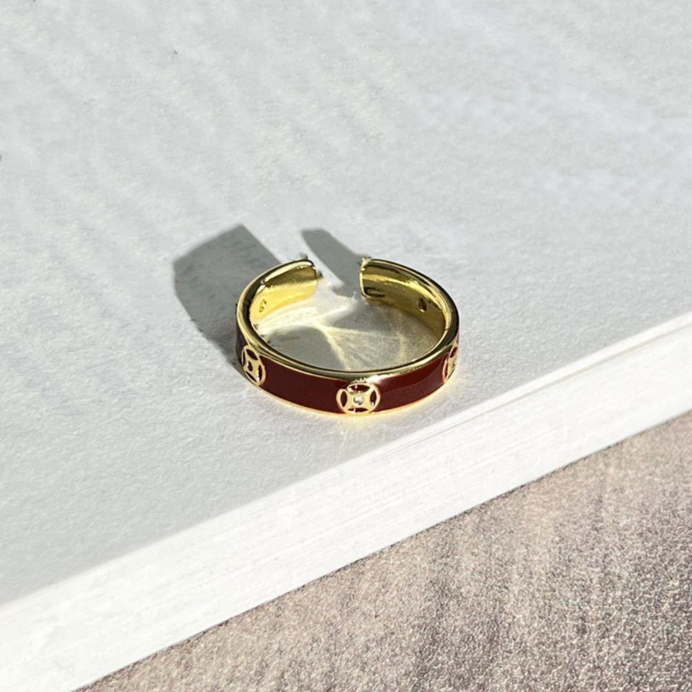 Adjustable Zodiac Horse Ring Good Luck Opening Ring Stackable New Year Drip Oil Ring  Women Men