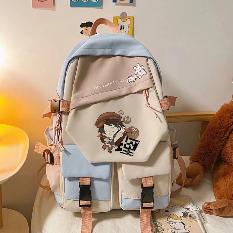 Wenhao Wild Dog Peripheral Printed Backpack Large Capacity Student Personalized School Bag