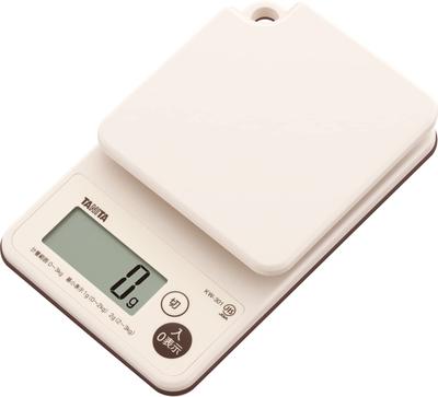 Kochen Küche Kochen 3kg 1g Misst in nur einer Waage, Waage, Kapazität, Schritte, Wasserdicht, Waschbar, Sekunde, Elfenbein, KW-301-IV