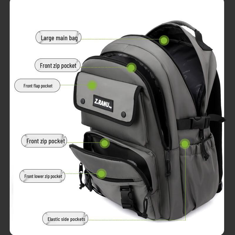 ZIRANYU Large Capacity Burden-Reducing School Backpack