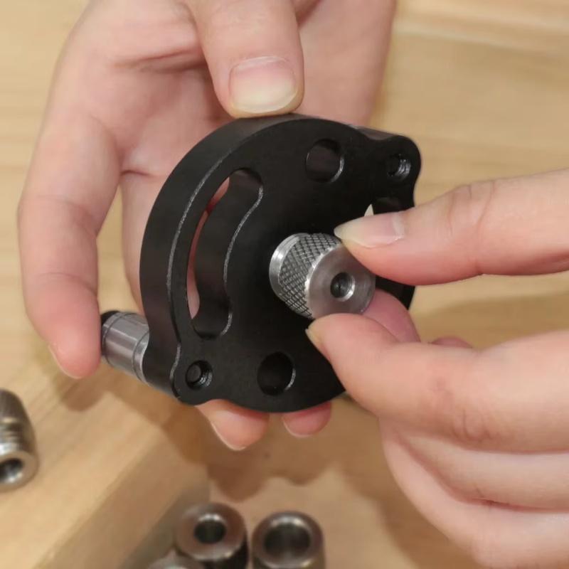 Aluminum Alloy Self Centering Drilling Mold Set, Woodworking Handheld Drilling Machine Drilling Set for Furniture Joint Tool Kit