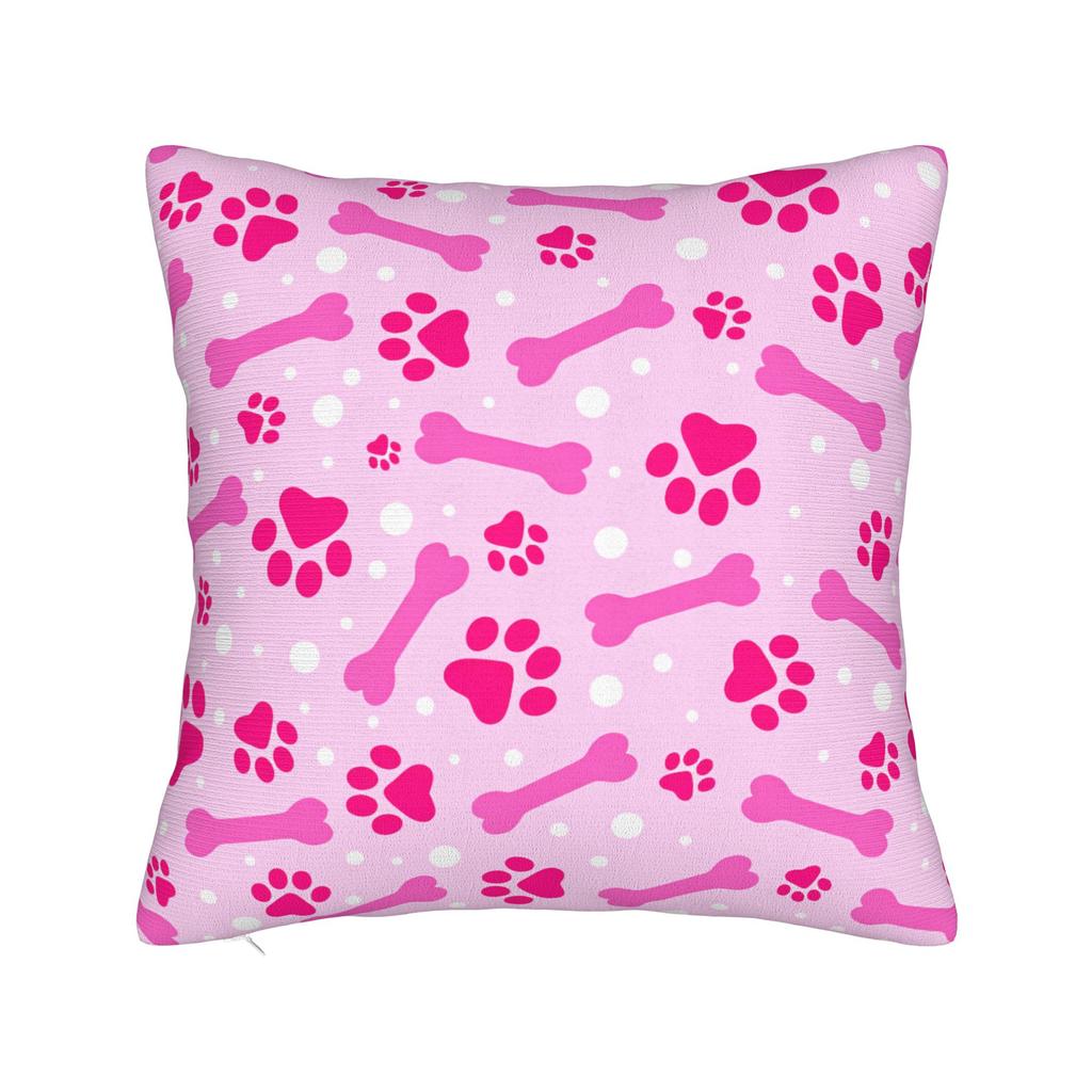 Colorful Paw Print And Bone Pillowcases Fashion Pillow Case For Sofa Bedroom Home Decor Comfy Pillow Cover