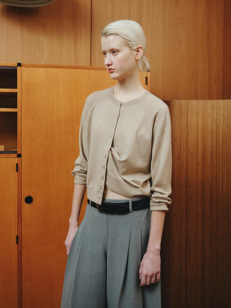 Reply Wool Round Cardigan_Beige