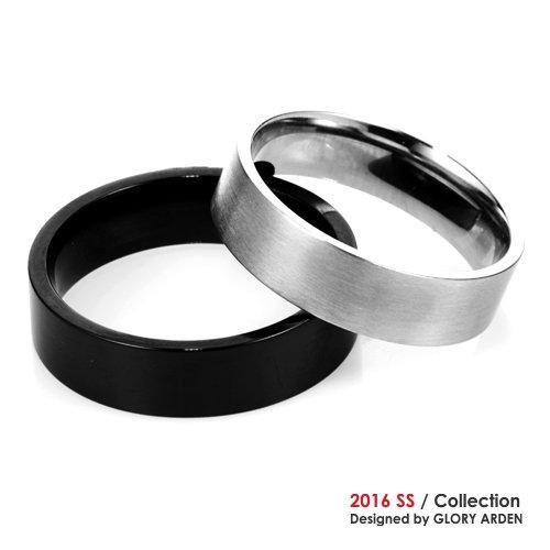 Glory_Arden Non-Tarnishing/Hypoallergenic Surgical Steel 6Mm Black/Silver Ring