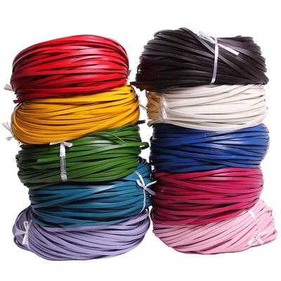 5 méter 3 mm Kerek Lapos Valódi Bőr Zsinór Fonal Fekete Barna Színű Bőr Kötél Madzag DIY Karkötő Nyaklánc Ékszer Készítés