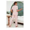 Pijamale confortabile lejere din bumbac cu dungi Modal Pit pentru femei, primăvară și vară, cu mânecă scurtă, lejer, set de lenjerie de pat