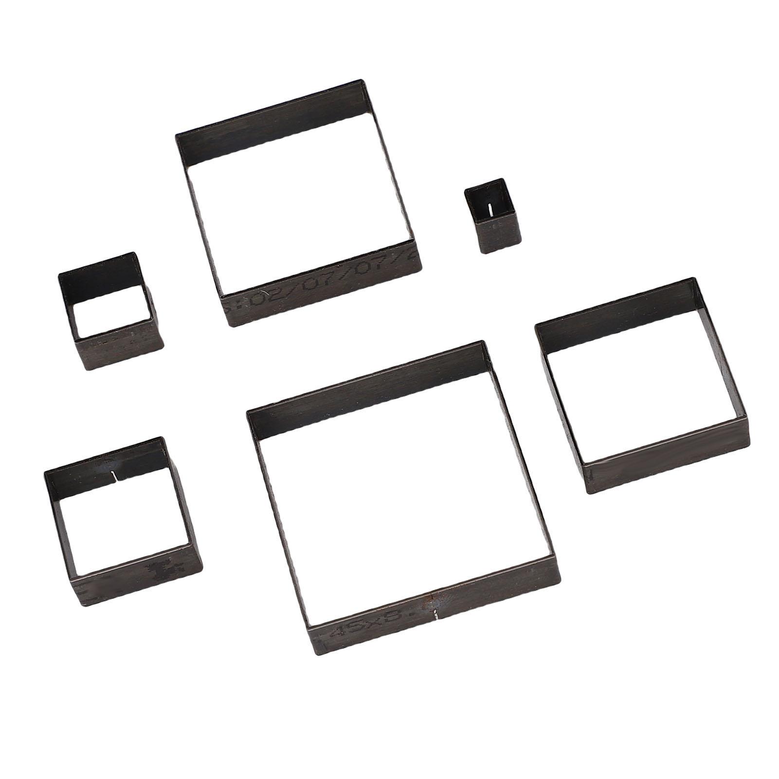 

6 Pcs Square Leather Punch Cutter 5mm 10mm 15mm 20mm 25mm 30mm Side Length Alloy Steel Leather Cutting Die Set