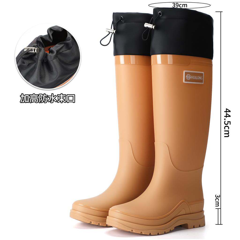 Mode hohe Damen Regenschuhe Pendler Regenstiefel wasserdicht und warm Angeln Arbeit vier Jahreszeiten zum Mitnehmen Küche Gummi Schuhe Wasserstiefel