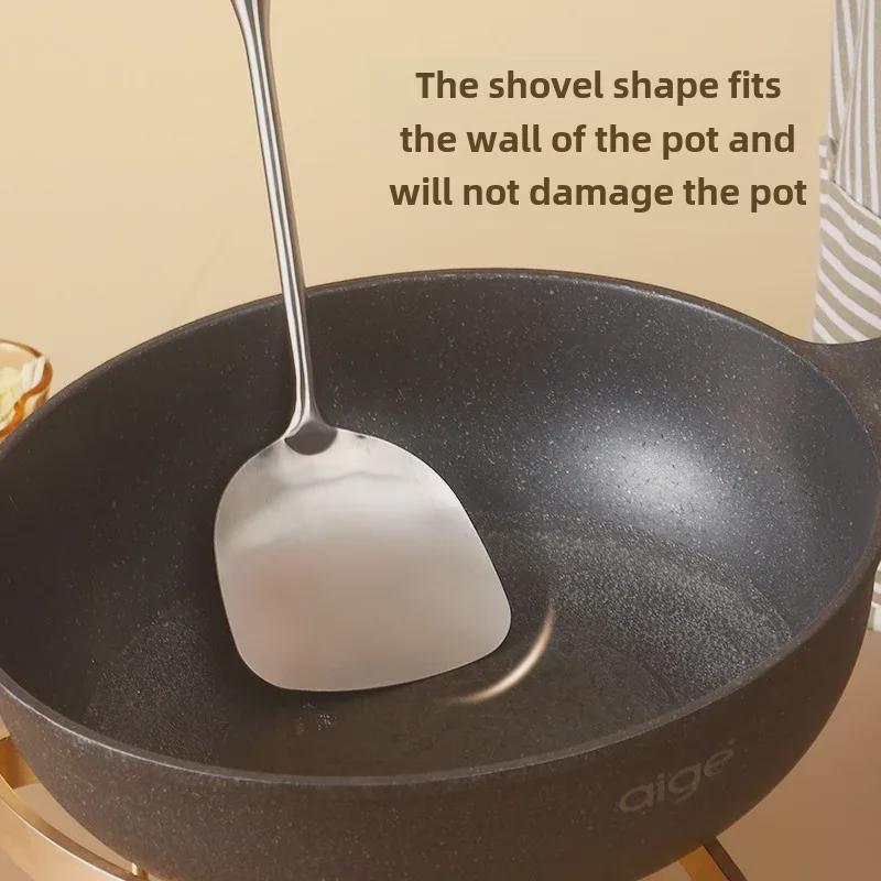 Set de spatulă și linguriță de supă din oțel inoxidabil - Anti-opărire pentru gătit și oale fierbinți