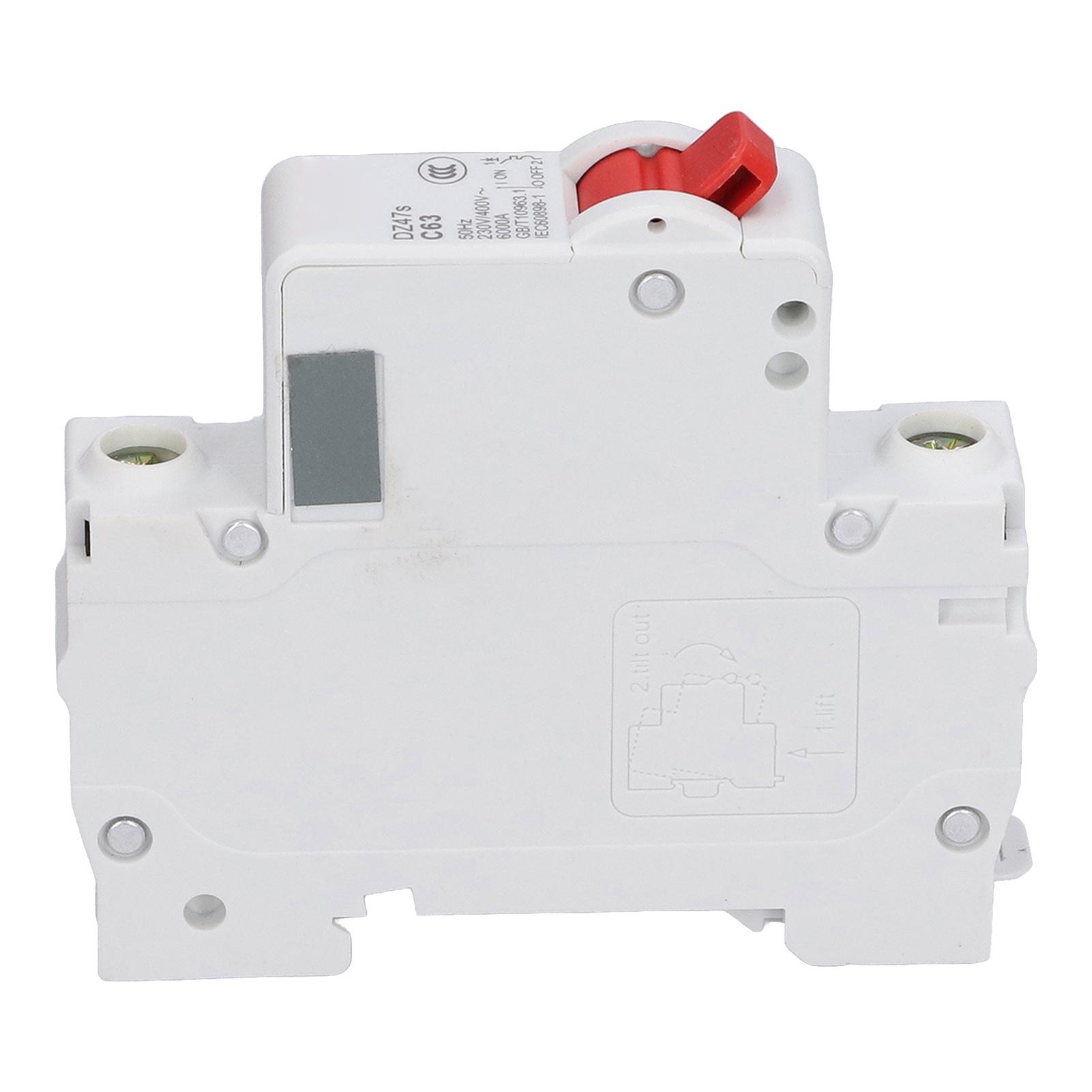 

1P мініатюрний автоматичний вимикач, захист від витоку низької напруги, повітряний перемикач 230 В 400 В 63 A DZ47s C63