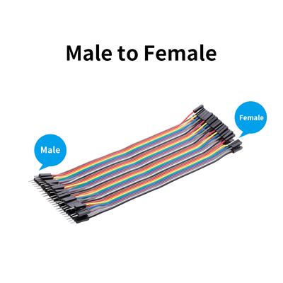 Breadboard Jumper Wires Male To Female Dupont Cable for  Multicolored Ribbon Cables 40Pin 20cm