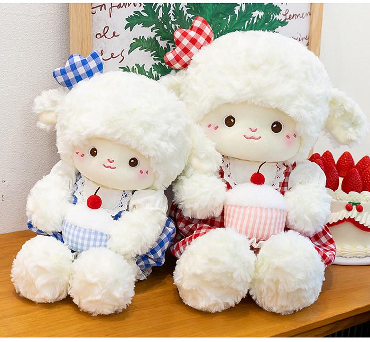 Cherry Sheep Plush Toy: Cute Children's Bedtime Companion and Soothing Doll