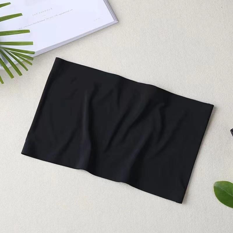 

Летний женский модальный топ-бандо, однотонный дышащий бюстгальтер без бретелек, мягкие бесшовные женские повседневные укороченные топы на бретелях Free Size чёрный