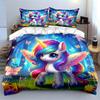 Einhorn mit Regenbogenflügeln Bettwäsche Bettbezug Set Bettbezug Kissenbezüge (1 * Bettbezug 2 * Kissenbezüge, ohne Bettdecke)