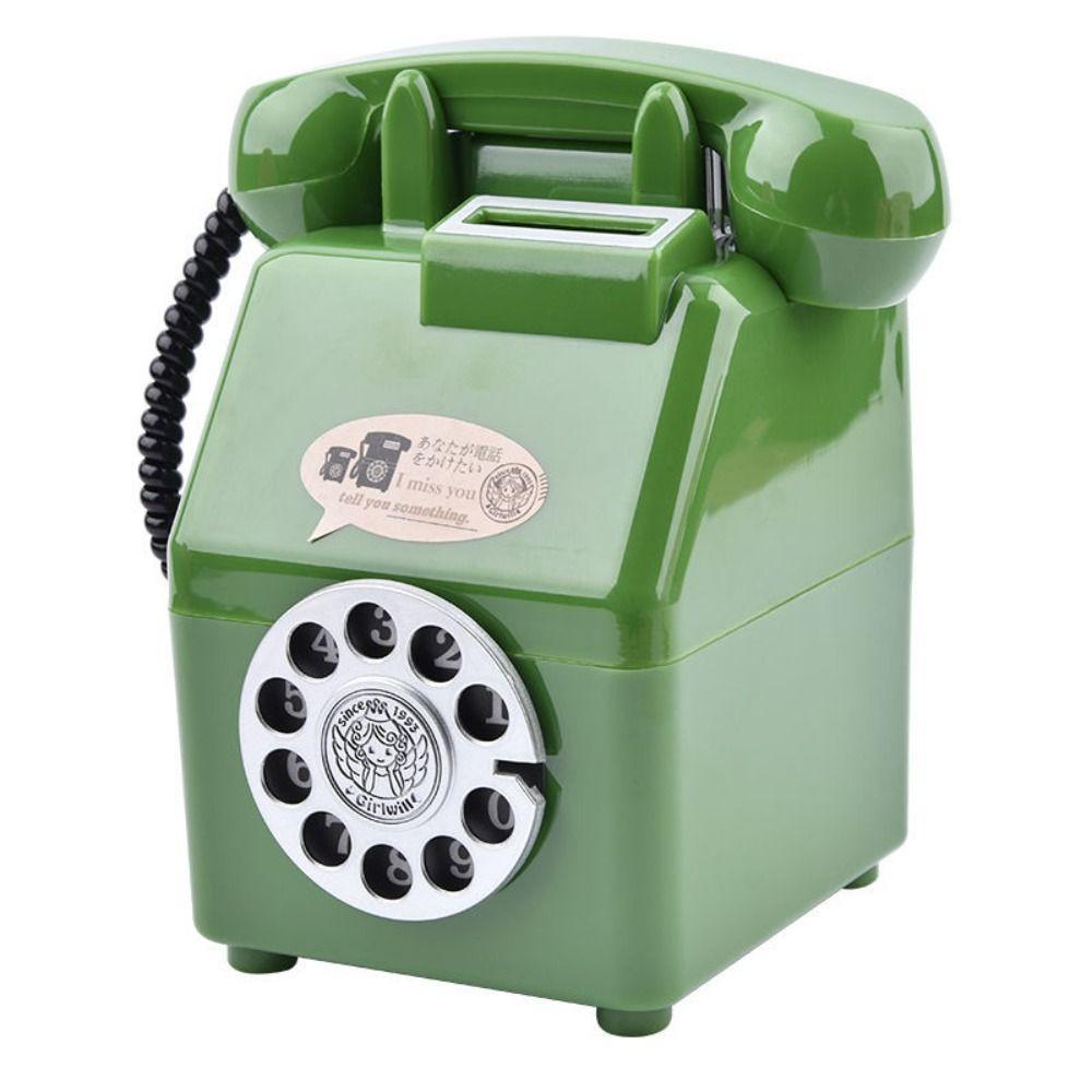 Cartoon Plastic Telephone Model Mini Money Box Ornaments Telephone Piggy Bank  Children's Toy