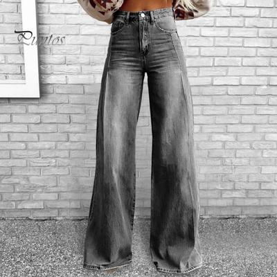 Women's Baggy Jeans High Waist Wide Leg Denim Pants Casual Loose Straight Leg Trousers for Street Work