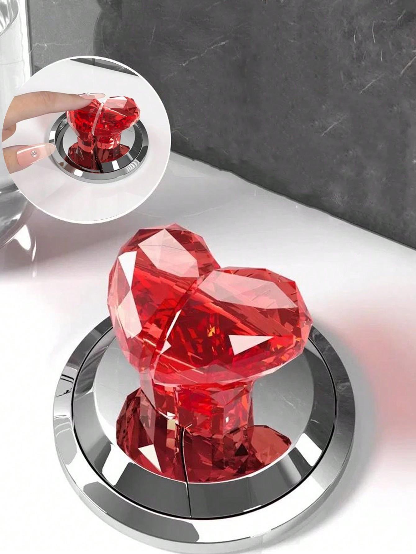 Heart Shape Toilet Flush Button Love Toilet Presser Bathroom Water Tank Buttons Push Switches Bathing Room Decor Nail Protector