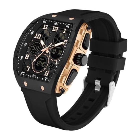 Men s Digital Watch Arm Dual Time Analog Multifunctional Pilot Style Stopwatch Alarm Alarm Alarm Waterproof Design Sports Watch Running Luminous LED