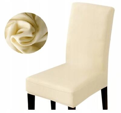 Beige Ecru Smooth Chair Cover Elastic