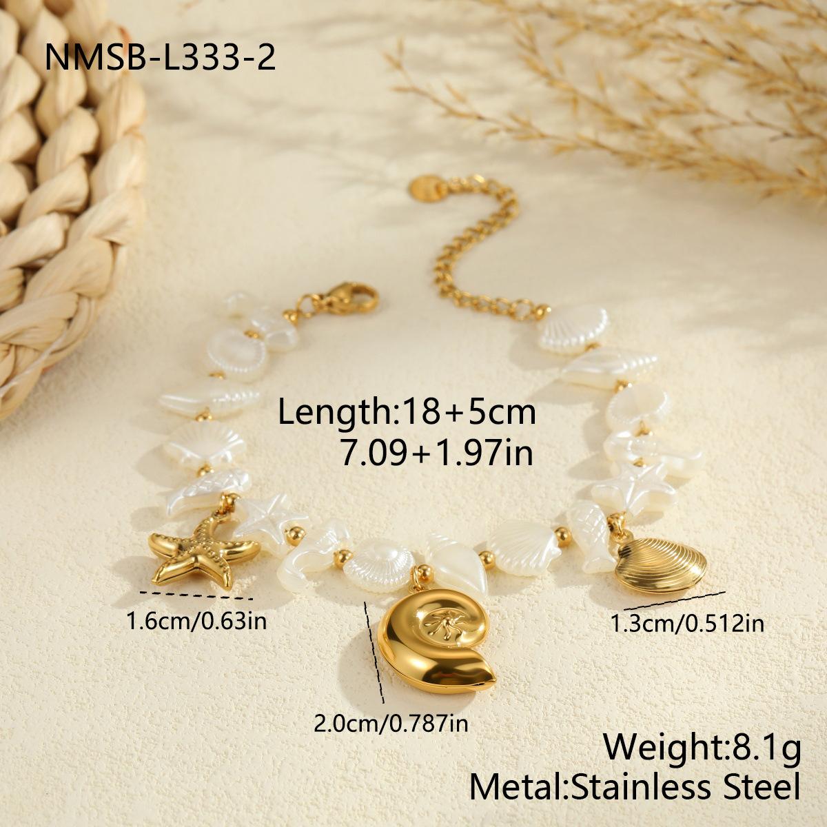GEMCHIC Women s Ocean Theme Jewelry Set Gold Plated Stainless Steel Shell Starfish Seahorse Necklace Bracelet Earrings