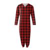 Women's Large Size Loose Casual Printed Long Sleeve V-Neck Pocket Jumpsuit