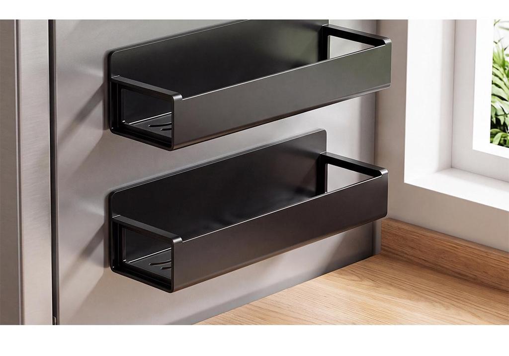Magnetic Kitchen Storage Rack for Refrigerator, Microwave, or Washing Machine - No-Drill Wall-Mounted Spice Organizer