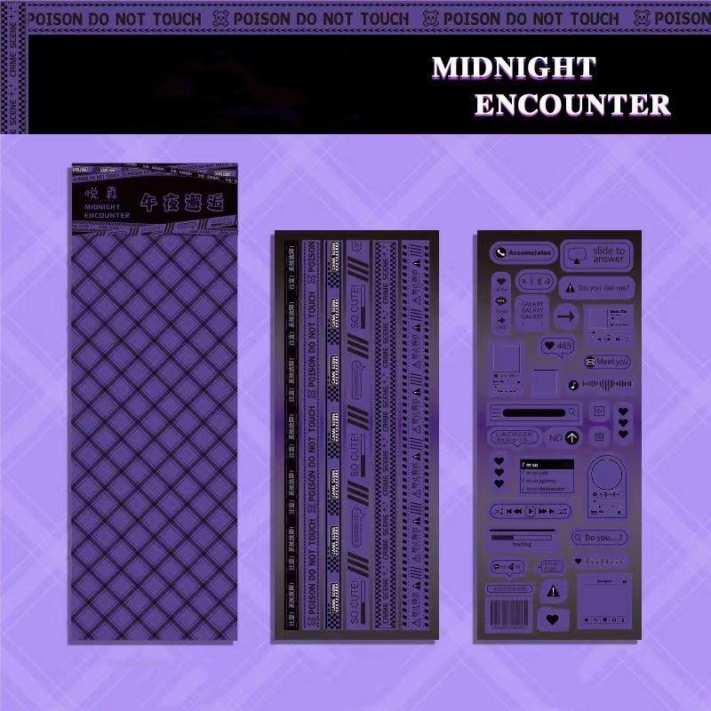 

Наклейка Cyberpunk y2k, комплект из 2 шт., лазерная симфония, наклейка с кукушкой, карта, кордонная линия, пластина с кукушкой, материал для ручного счета, декоративная наклейка 2pcs