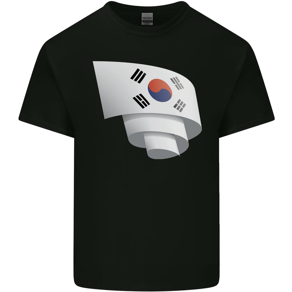 Curled South Korea Flag Korean Day Football Unisexs Light Cotton TShirt