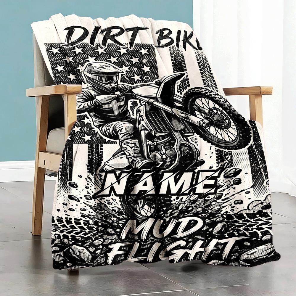 Dirt Bike Mud Flight Home Customize Your Name Home Blanketss Comfortable Soft Lightweight Allseason Multipurpose Customize Your Name Home Blankets For