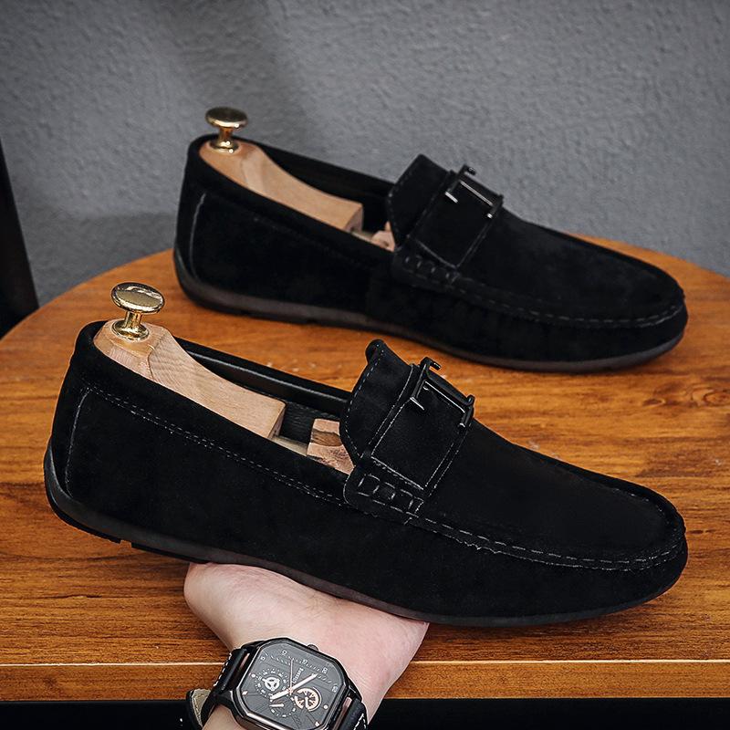 

Мужская обувь Doudou shoes 2024 лето новый британский стиль модный тренд однопедальная ленивая обувь повседневная обувь Doudou 39