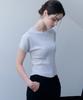 Meojiaenminggeul Arin Wholegarment Pleats Short Sleeve Knit Top (Gray)