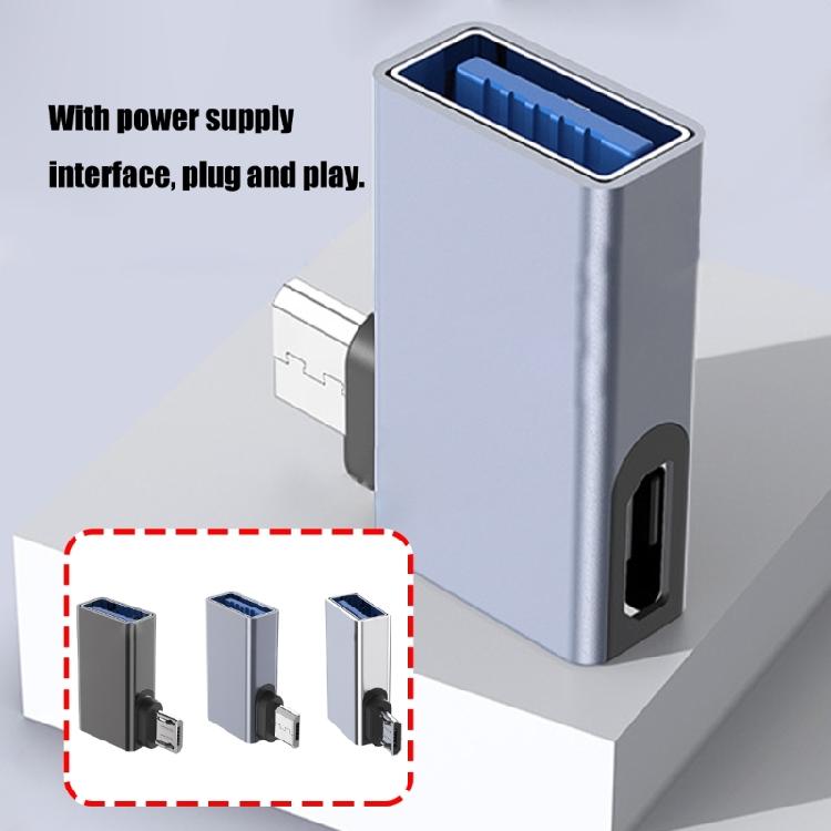 Space Saving Right Angle USB A to MicroUSB OTG Converters Direct Charging And Peripherals Control On Smartphones Tablets