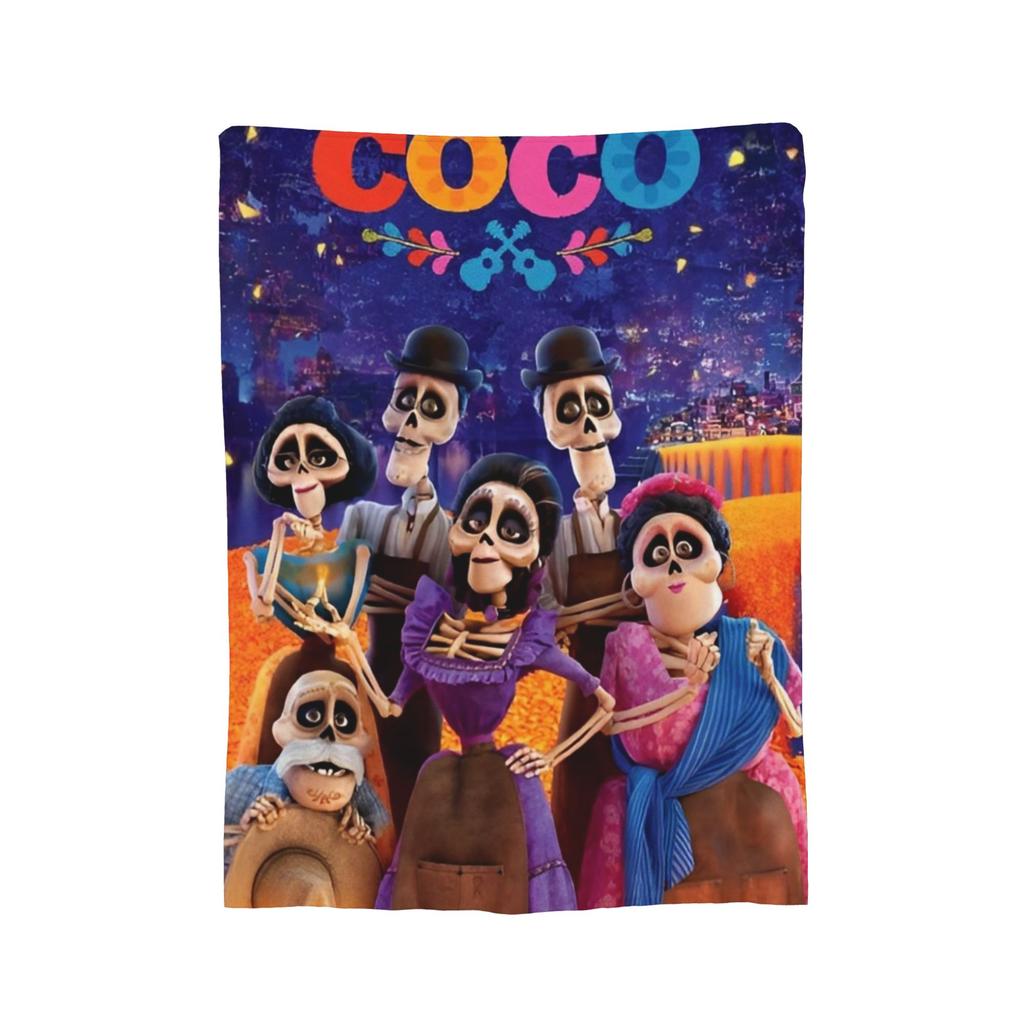 Cartoon Coco Day of The Dead Knitted Blankets  Plush Throw Blankets Bedding Couch Decoration Soft Warm Bedspreads,