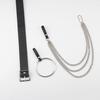 Fashionable Black Waist Belt With Circular Ring And Chain Tassel For Men And Women Fashion Accessory