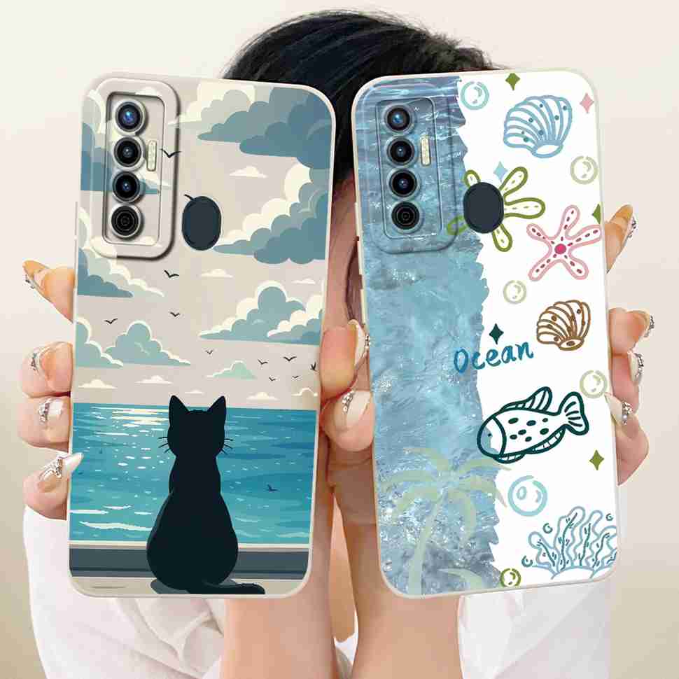 For Tecno Camon 17 CG6 CG6j Case Fashion Cute Cartoon Print Silicone Back Cover For Tecno camon 17 Bumper Phone Cases Fundas