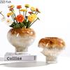 Gradient Color Circle Glass Vase Table Decoration Flower Arrangement Creative Mushroom Shaped Flowers Vases Room Aesthetic Decor