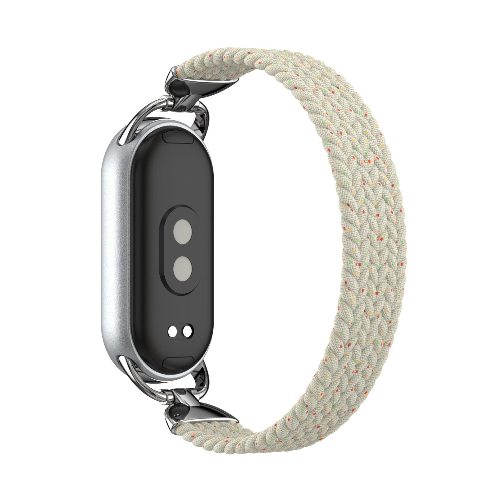 

Ремешок для Xiaomi Smart Band 10/9/8 Нейлоновый плетеный ремешок для часов с металлическим коннектором, Размер S J