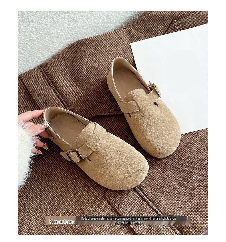 Women's Plus Size Birkenstock 2026 Suede Slip-on Flats - Retro Casual, Closed-Toe for Spring & Autumn