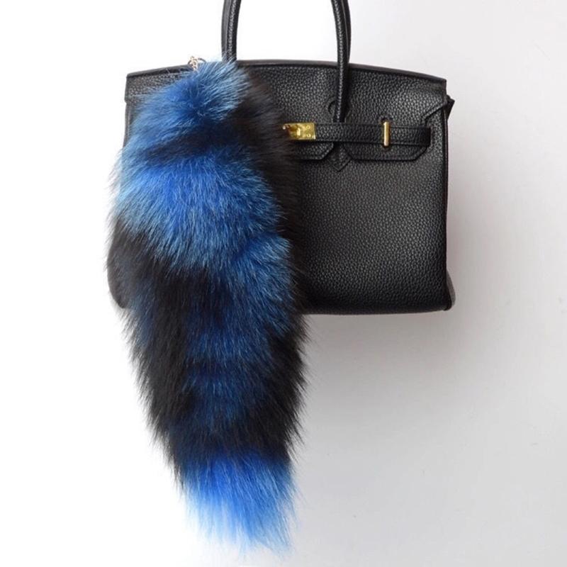 Imitation Furs Foxes Tail Keychain Pendant Toy Car Key Pendant Keyring for Car Keys Bag Backpack Decor Kids Toy Gift