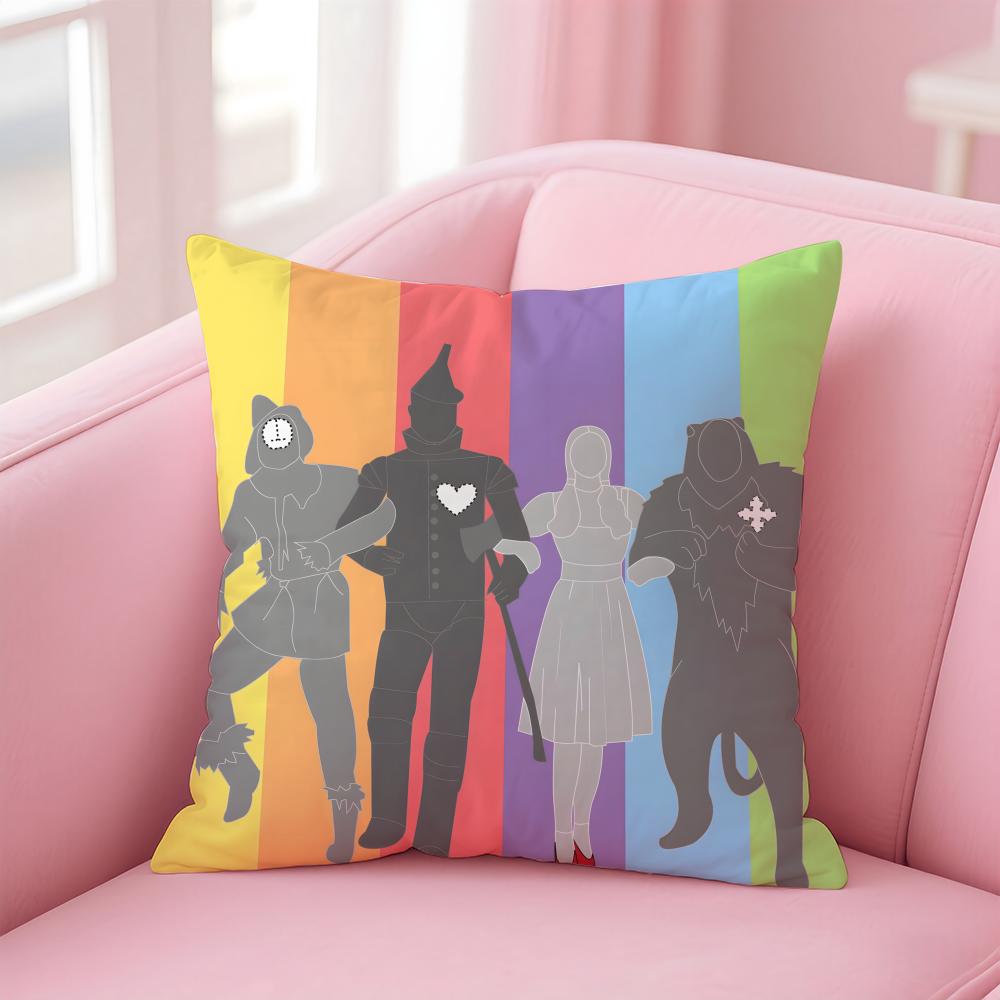 movie fantasy The WWizard of OOz Cushion Cover Pillow Case Soft Friendly Fabric Concealed Zipper