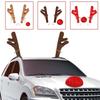 Christmas Car Decoration Antlers Red Nose Set Reindeer Decoration Vehicle Red Nose Elk Horn Decor Set
