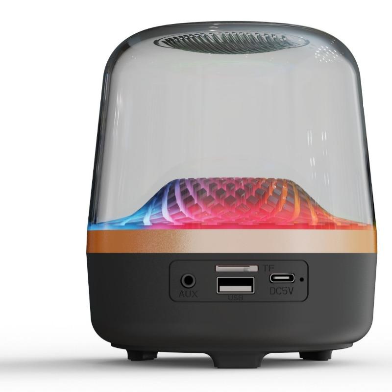 Huaxiangbei Subwoofer Glass 5 Bluetooth Speaker - GLASS Black Gold Classic Edition Speaker