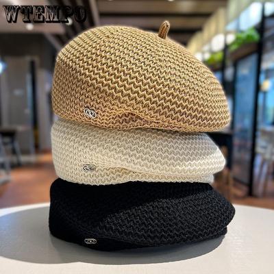 Versatile Summer Women's Beret Hat with Pleating and Shaping Fashionable Spring Accessories Painter's Hat with Breathable