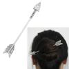 Simple Metal Arrow Hair Sticks Retro Hair Bun Holder Chinese Hair Clip Antique Hair Chopsticks Women Hair Accessories