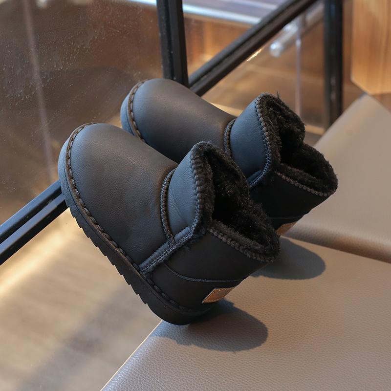 

Kids Snow Thermal Boots for Boys Girls Thick Plush Children Ankle Boots Warm Autumn Winter Anti-skid Classic Boots 23 чорний