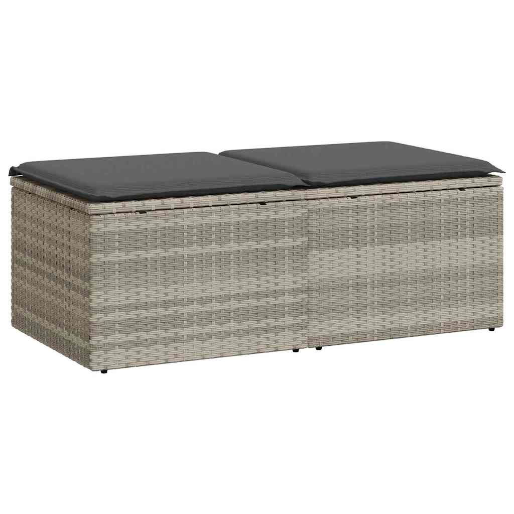 Vidaxl 2-Seater Garden Sofa With Cushions, Light Gray, PE Rattan And Acacia