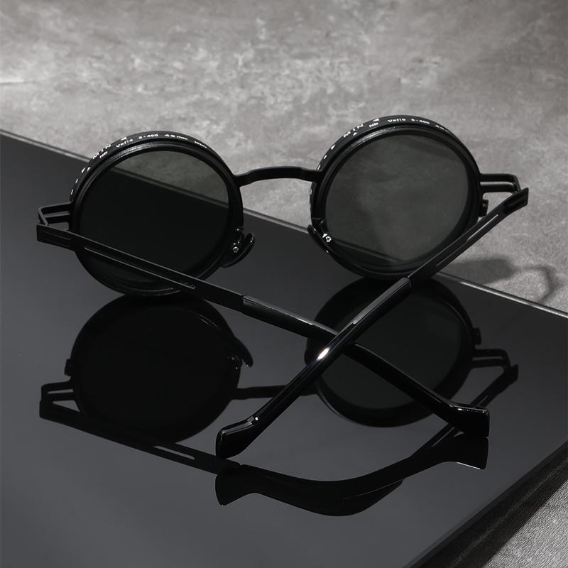 Polarowe Okrągłe Okulary Przeciwsłoneczne ND9 Regulacja Przyciemnienia Mężczyźni Kobiety Retro Punk Męskie Okulary Wędkarskie Outdoorowe Osłony UV400