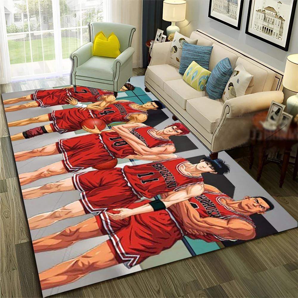 3D Basketball Anime Slam Dunk Cartoon Carpet Rug for Home Living Room Bedroom Sofa Doormat Decor,kid Area Rug Non-slip Floor Mat