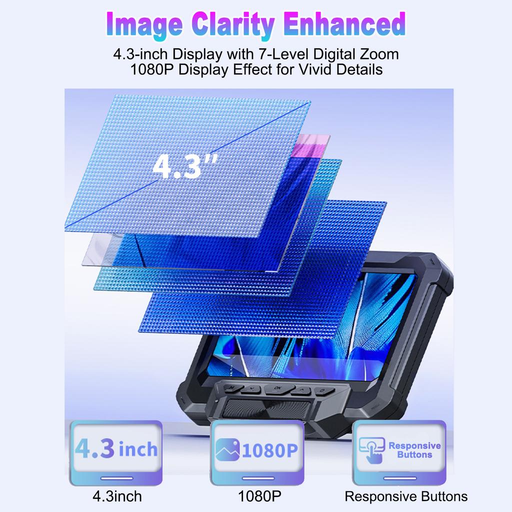 4.3 Digital Microscope, 1000X Magnification, 1080P HD Coin Microscope Magnifier with 10MP Camera, LCD Screen, 32GB TF
